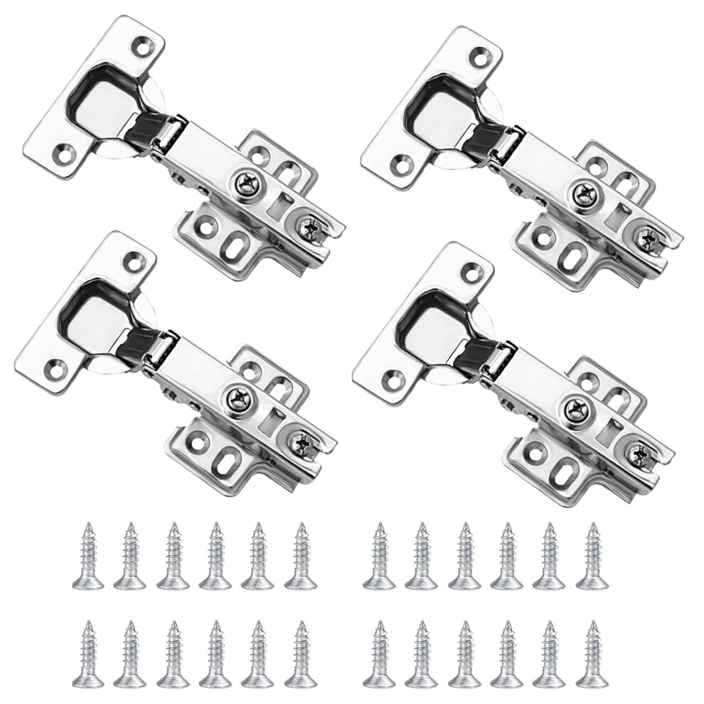 4 Pcs Cabinet Hinges,Kitchen Cupboard Hinges Cupboard Hinges With Screws Soft Close Hinges Kitchen Cabinet Hinges Full Overlay Mute Door Hinges For 5061041528729