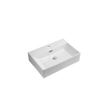 Modern Wall Hung Rectangular Counter Top Ceramic Wash Basin Sink