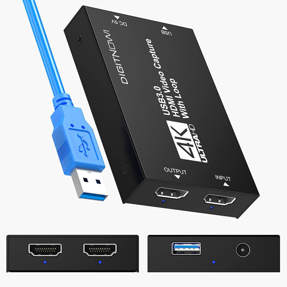 Video Capture Card, 4K Hdmi To Usb 3.0 Video Capture Device, Hd 1080P 60Fps Game Capture Card For Streaming/Teaching/Meeting On Obs, Work With Ps4/Ps5 797427719201