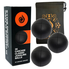3 x Pro 115g Cascade Classic Juggling Balls - Thud Juggling Balls & Bag - Set of 3 Juggling Balls (Black)