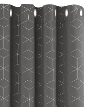 Blackout Curtains Eyelet, Thermal Curtains 54 Drop, Diamond Foil Printed Bedroom Curtains for Bedroom, 46 x 54 Inch(Width x Length), Grey, One Pair