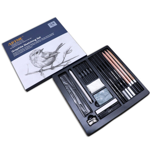 Graphite Sketching Set 24pcs - Complete Drawing Kit 2