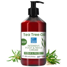 Tea Tree Repair Cream for Feet, Hands and Nails: Moisturising Cream, Foot Deodorant, Soothing Balm, Skin Protector, Cracked Heels and Calluses Repair