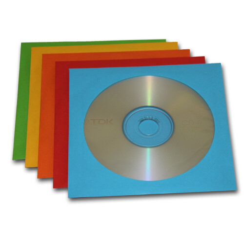 10 blank CD-R discs and 10 coloured cases