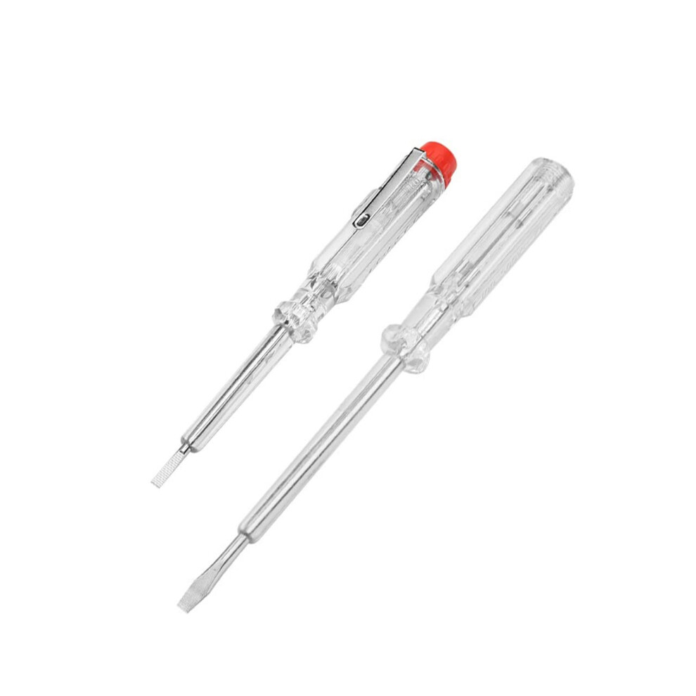 2 Pcs Electrical Mains Voltage Tester Pen Insulated Flat Head Electrical Test Screwdriver 100-250V Circuit Tester 5060917149099