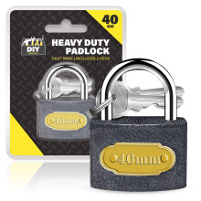 2X Heavy Duty Padlocks with Keys, 40mm Outdoor Lock with 2 Matching Key Set, Hardened Steel Shackle for Anti-Cutting & Sawing, Weatherproof Security
