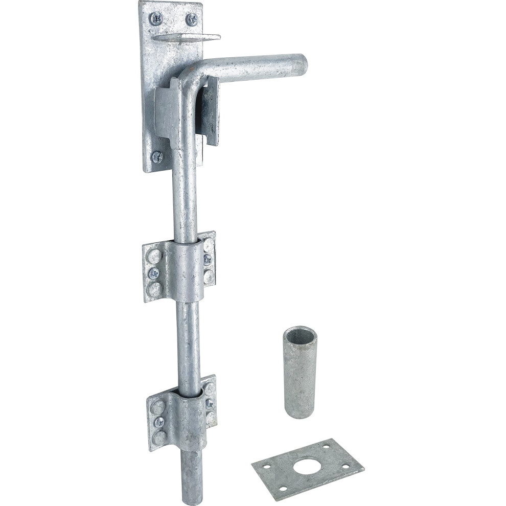 Irontite Galvanised Gate Drop Bolt, Heavy Duty Gate Drop Bolts For Wooden Gates, Surface Mounted Gate Bolt Ideal For Garage Doors And Gates, 300Mm 5060848550292