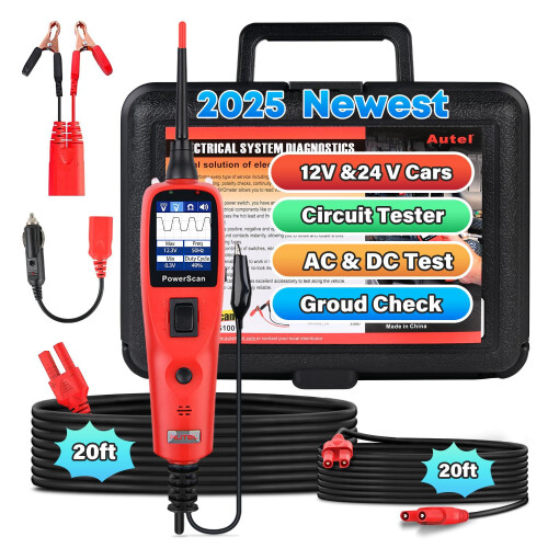 Autel Autel PowerScan PS100 Original Power Circuit Probe Tester, 12V 24V Electrical System Diagnostic Tool, Read AC DC Resistance, Component Activation,