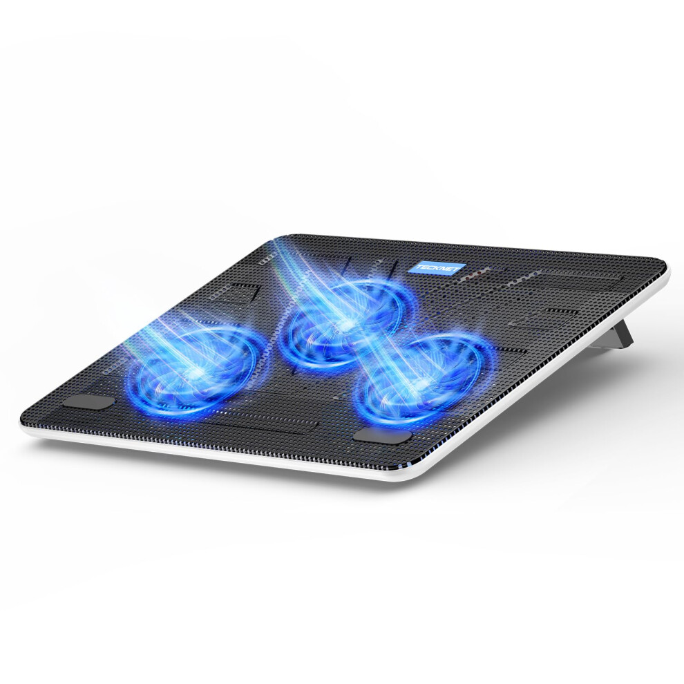 Cooling Pad 12"-17" Laptop Cooler with 3 Ultra Quiet Fans at 1400RPM, Ergonomic Comfort Notebook Cooling Pad with 2 USB Ports, Light-weight Gaming