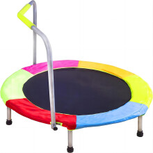37 Inch Toddler Kids Trampoline with Handle Indoor Outdoor Mini Trampoline for Toddler Kids Fitness Trampoline Colorful Max Weight 100kg