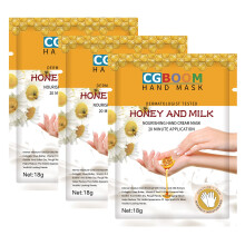 3 Pairs Hands Moisturizing Gloves, Hand Skin Repair Renew Mask w/Infused Collagen, Moisture Enhancing Gloves for Dry, Aging, Cracked Hands(Honey&Milk)