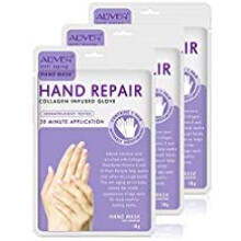3 Pairs Hands Mask Moisturizing Gloves, Hand Skin Repair Renew Mask Infused Collagen, Vitamins + Natural Plant Extracts for Dry, Aging, Cracked Hands