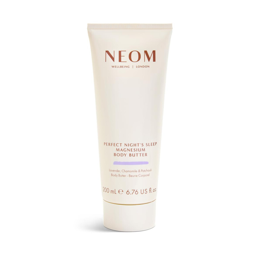 Neom Lavender - Magnesium Body Butter | 6.76 Fl Oz (200Ml) | Chamomile & Patchouli | Essential Oils | 100% Natural Fragrances | Nourish & Soften |