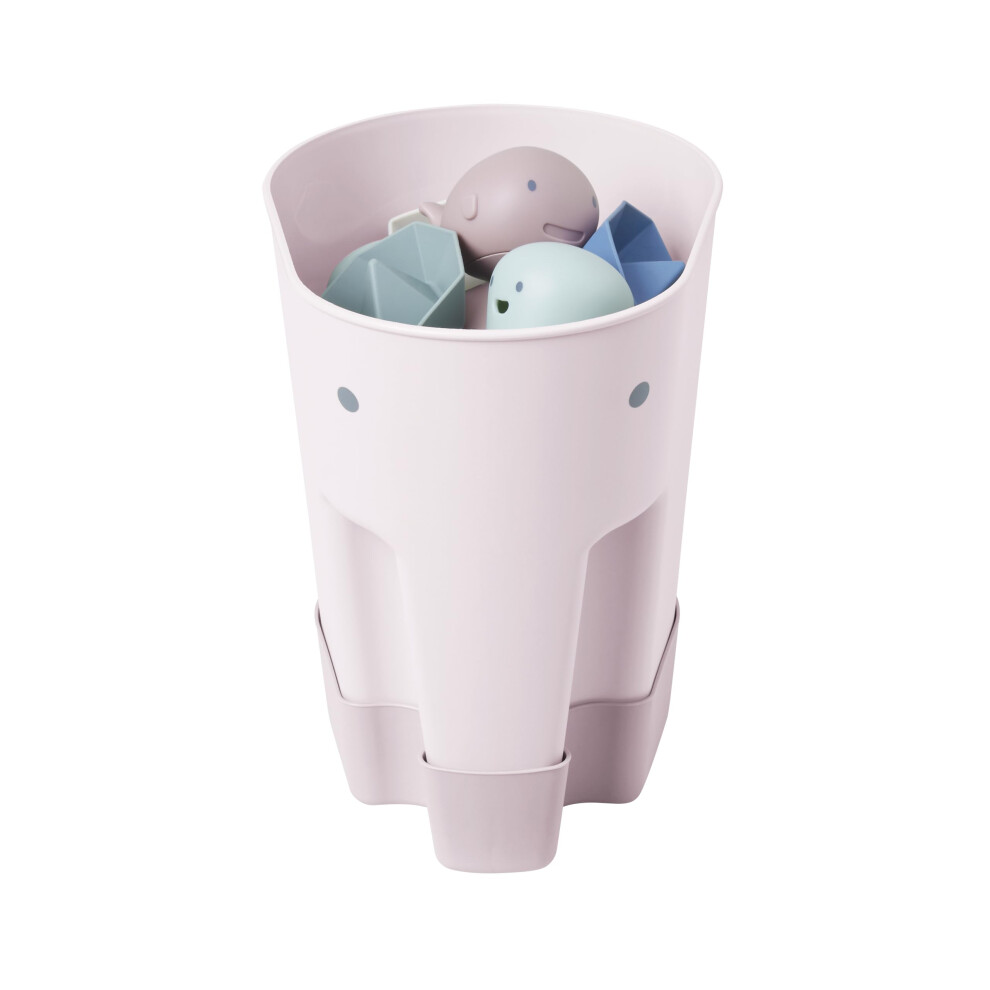 Ellie Bath Toy Storage Scoop | Baby & Toddler Bath Toy Drying Caddy with Drip Tray - Blush