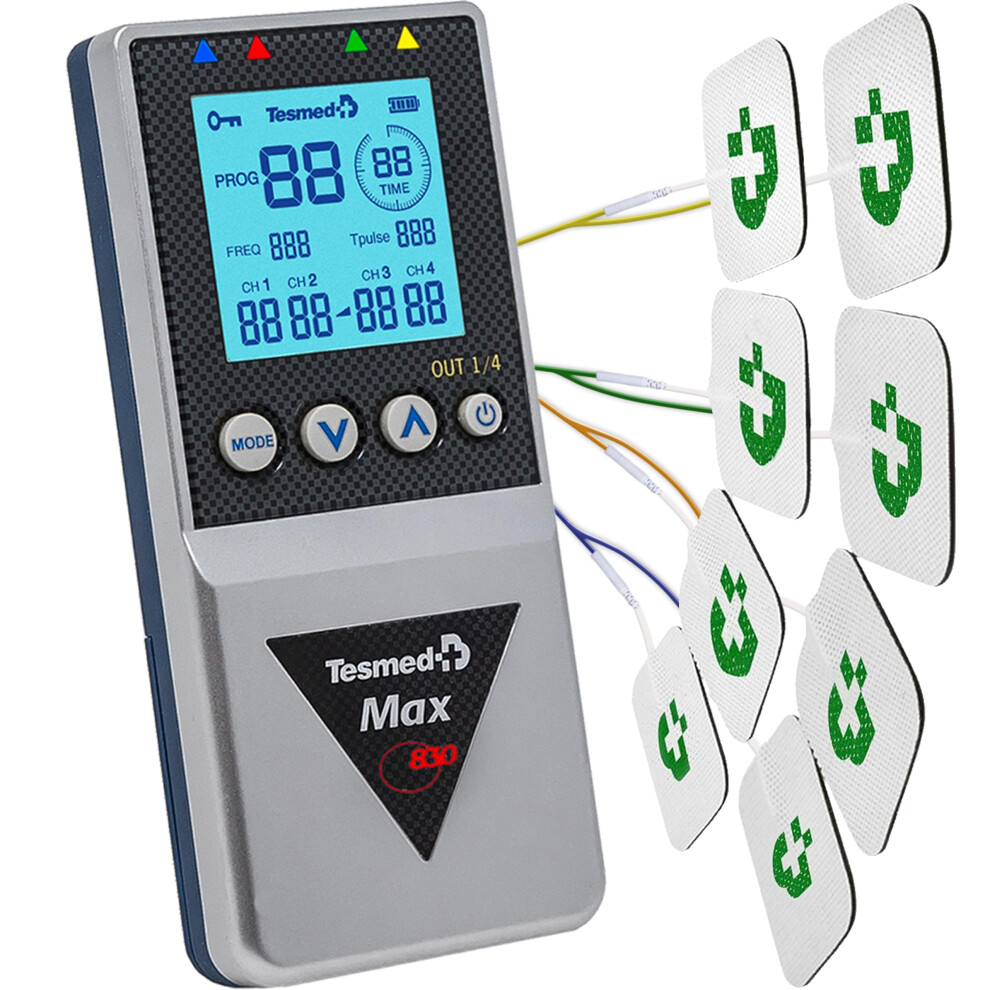 Photos - Massager Max 830: Professional Muscle Stimulator with TENS/EMS/Massage Programs with Sequential Stimulations, 4 Channels, 115 Program