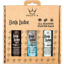 LinkLube All-Season Bike Chain Lubricant Starter Pack, 60ml Wet, Dry & Mixed Weather Lube Gift Pack