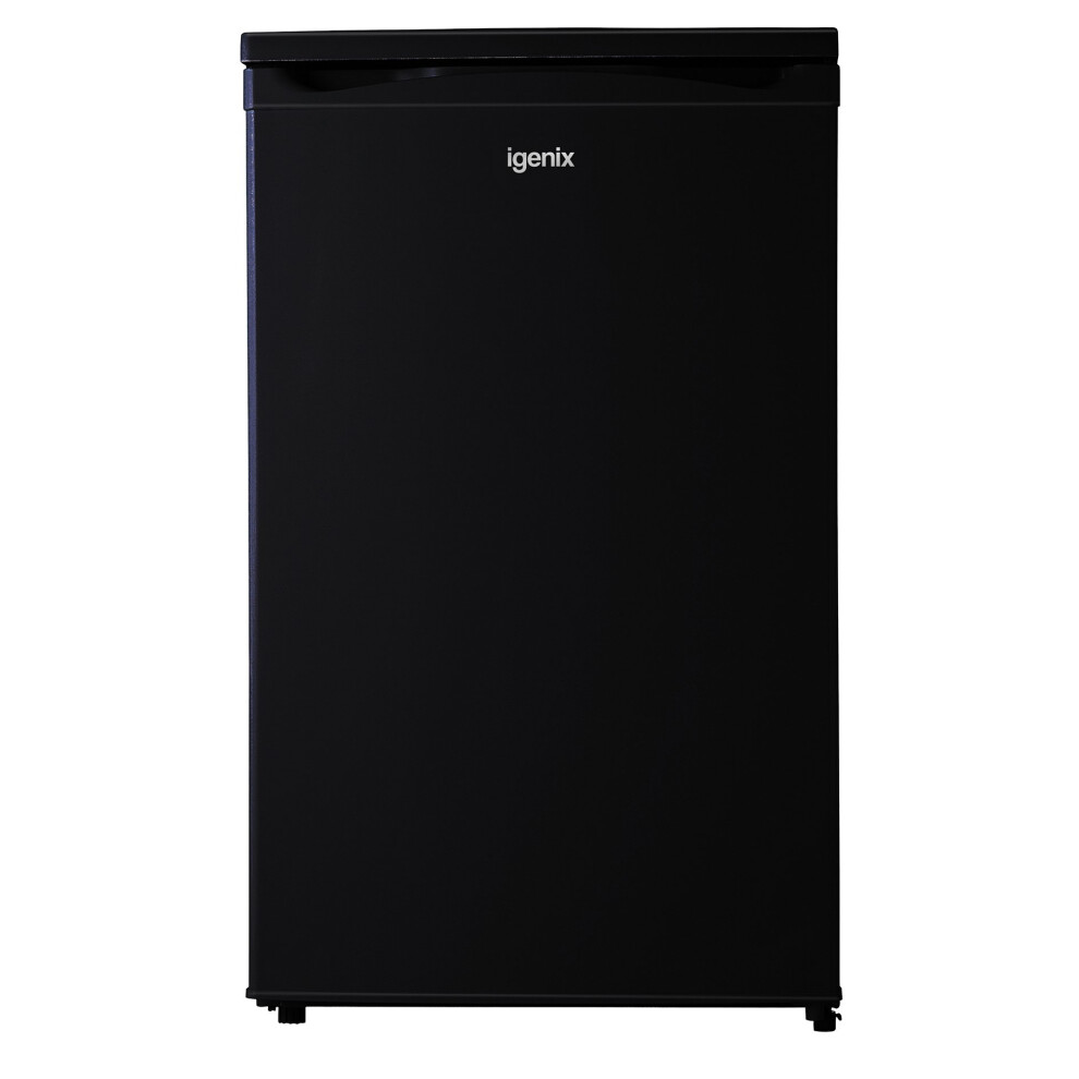 IG255B Freestanding Under Counter Larder Fridge with 2 Adjustable Glass Shelves, 1 Salad Drawer with Shelf On Top, Reversible Door, 131 Litre Capacity