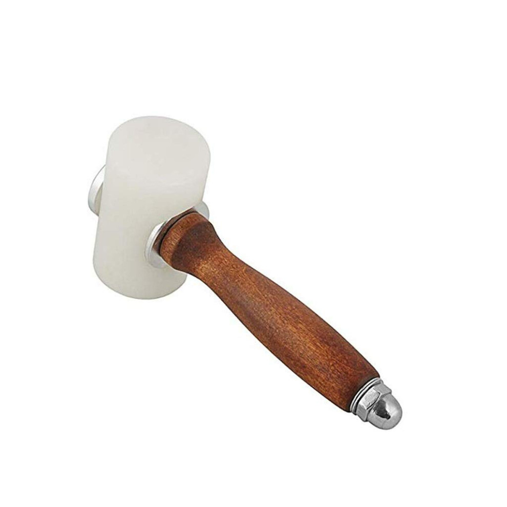 Leather Carving Hammer, Diy Leathercraft Mallet, Cowhide Sew Club, Nylon T Head Wood Handle 7.4 Inch 751940132022