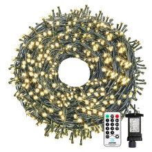 30M 300 LED Christmas Lights Outdoor, Warm White String Fairy Lights Mains Powered, 8 Modes Waterproof Christmas Tree Lights with Remote for Outside