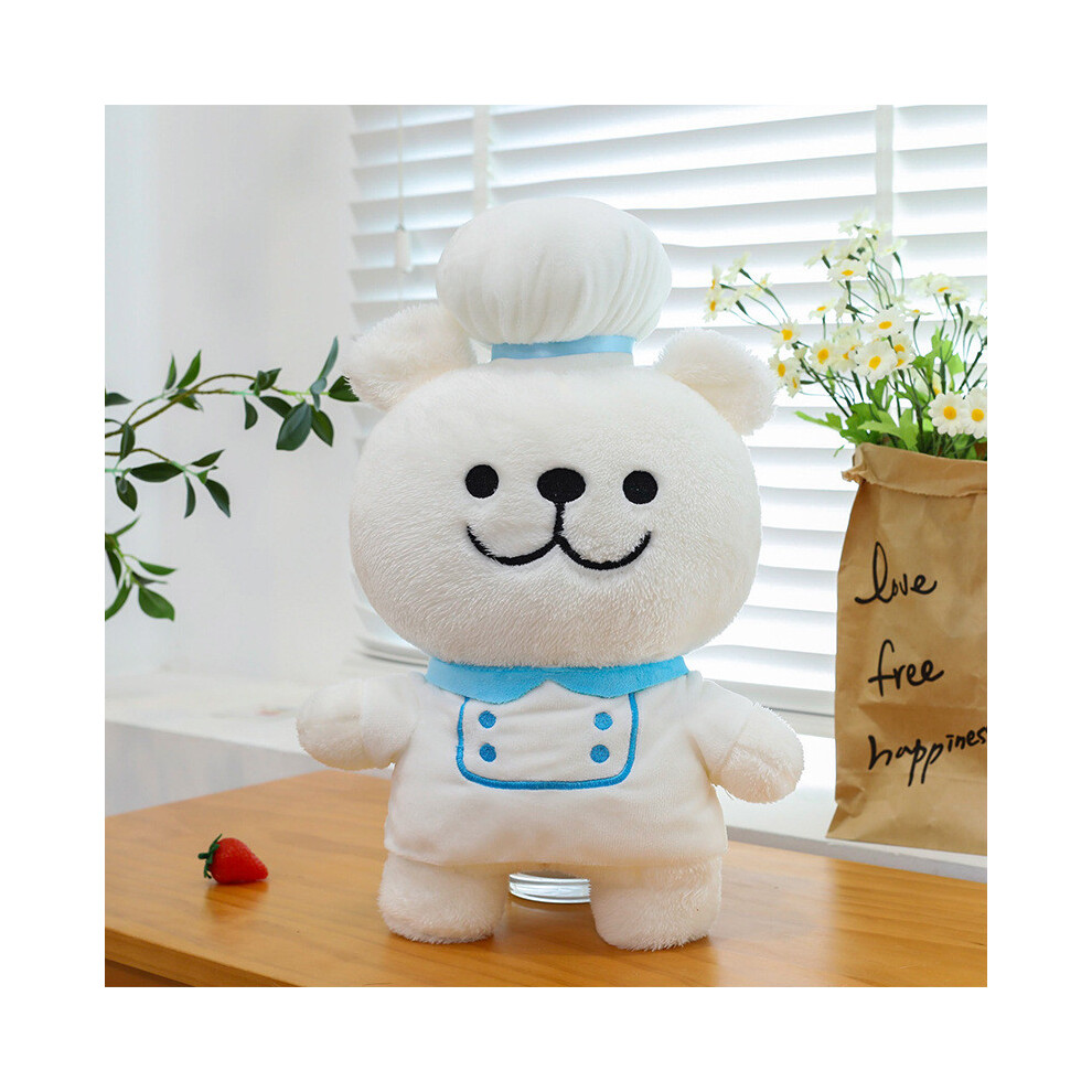 (Blue,30cm)Peluche maltaise chef ligne blanc restaurant déco enfant cadeau anniversaire poupée