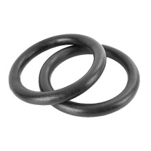 (As show, One size) 1 Pair ABS Fitness Gym Rings Gymnastic Rings Pull-up Rings for Body Strength Power Chin Up Training Workout (Black)