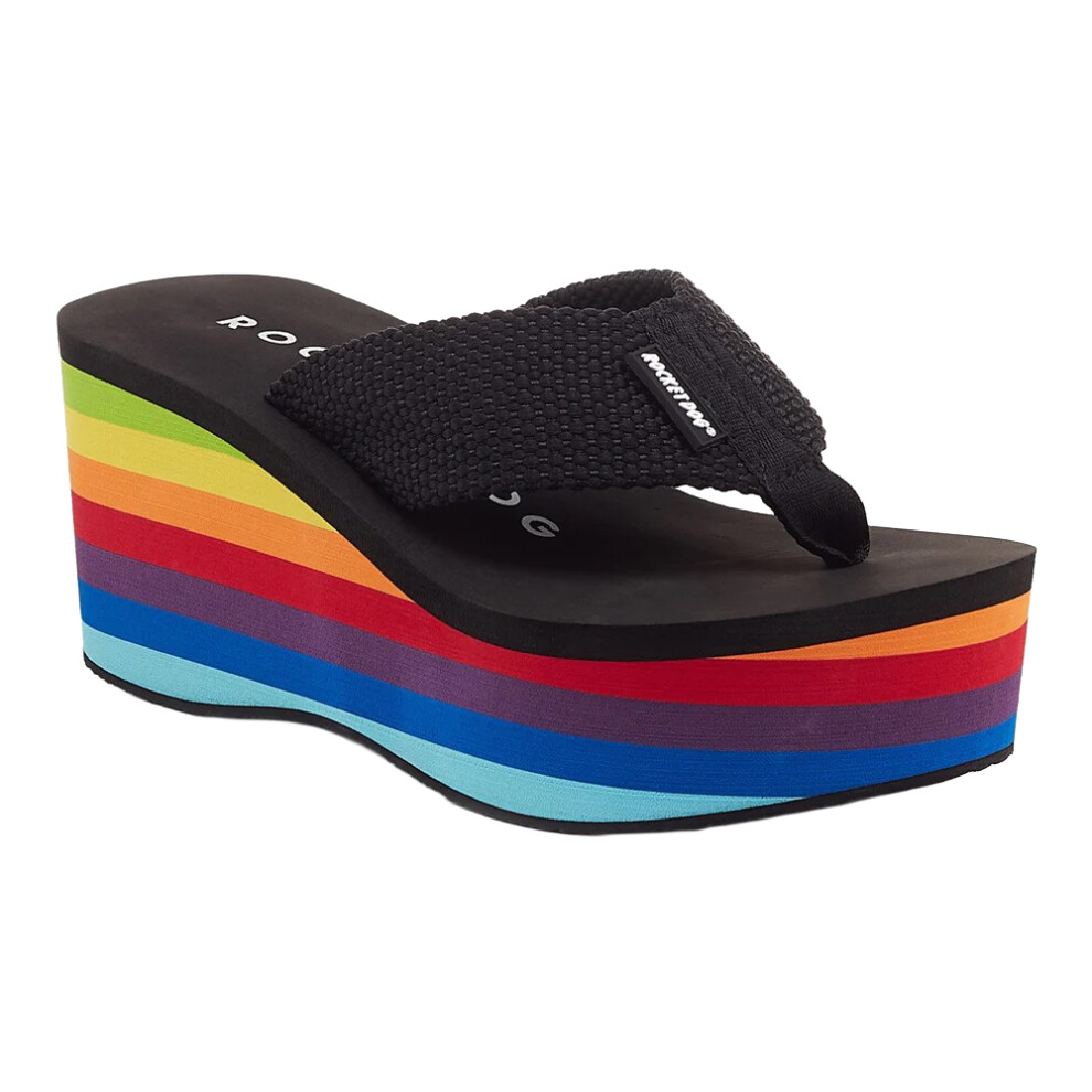 (3 UK, Black/Multicoloured) Rocket Dog Womens/Ladies Webbing Sandals