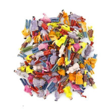 (As show, One size) 100 Pcs Mini Figurine Plastic Human Figures People Figures Miniature Worker Figures