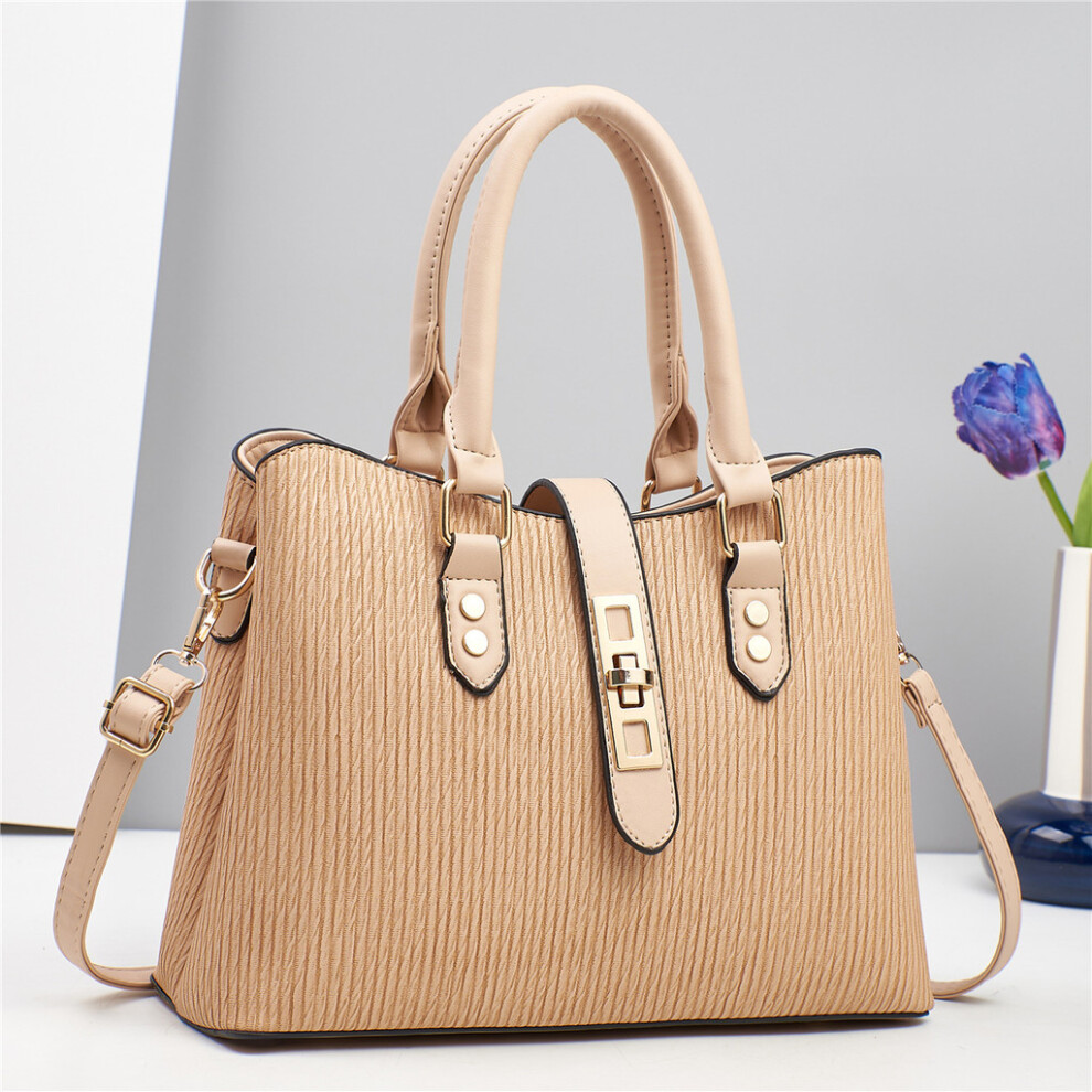 (Khaki)Élégant sac à main femme grande capacité pour automne hiver avec design chic en noir bordeaux et