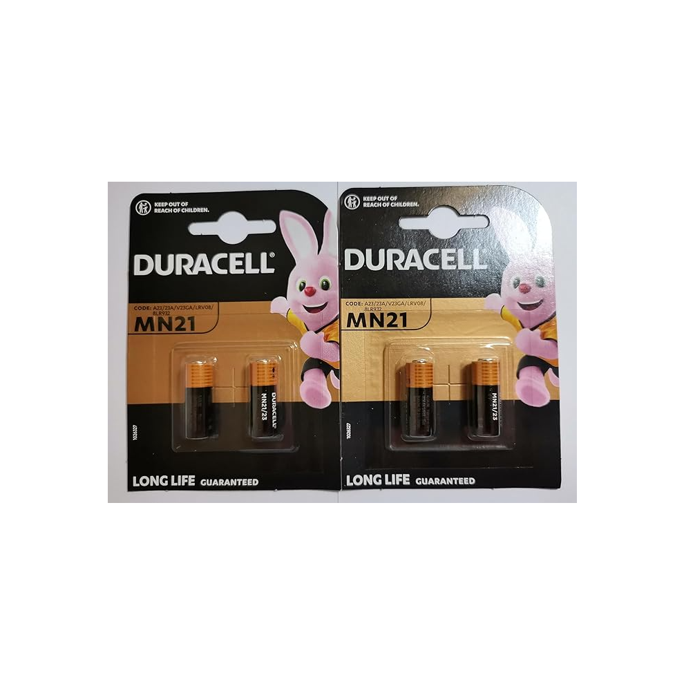 ONOGAL 4x Duracell Alkaline Safety Battery A23 / K23A Lrv08 Gp23 12V Mn21 2017 Lrv08 V23Ga LR23A 23A L1028 Battery 2665