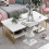 Silver Pillar Side Table 60cm Tall Crushed Diamond Glitter 6