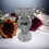 Silver Heart Shape Mirrored Side Table Crushed Diamond Crystal Sparkly 1