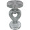 Silver Heart Shape Mirrored Side Table Crushed Diamond Crystal Sparkly 9