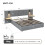 5ft King Upholstered Bed with Charging Station and Reading Light, Grey 2