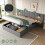 5ft King Upholstered Bed with Charging Station and Reading Light, Grey 7
