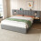5ft King Upholstered Bed with Charging Station and Reading Light, Grey 8