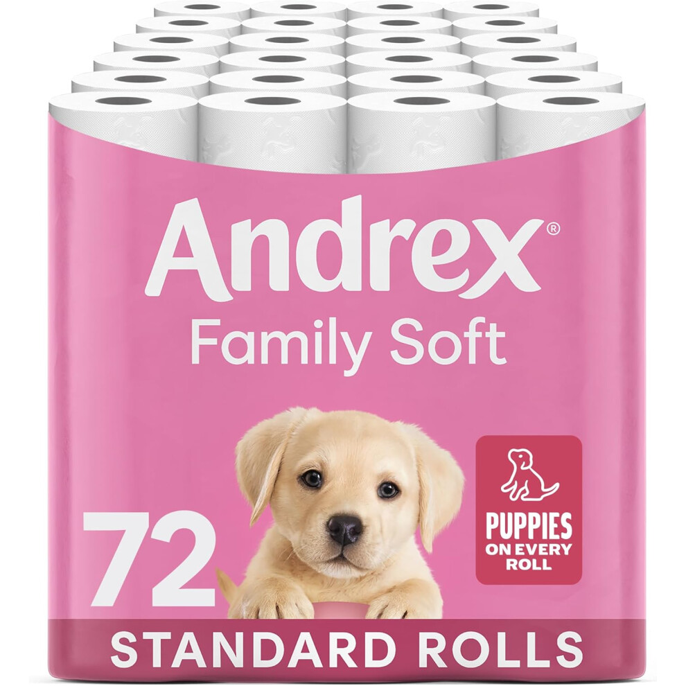 Andrex Family Soft Toilet Tissue 72 Rolls (Previously Gentle Clean) Gentle On Your Familys Skin Bulk Pack Of 72 Toilet Rolls