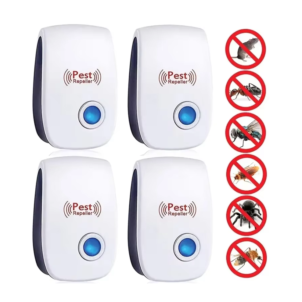 (4 Pcs) Ultrasonic Pest Repeller UK Plug In Pest Rodent Mouse Mice Rat Spider Insect-image-OPC-PGYCMHF-NEW