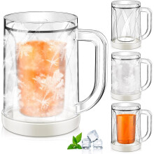 4 Pcs Frozen Beer Mugs for Freezer Double Wall Gel Frosty Freezer Mugs Beer Ice Mugs for Freezer Drinking Freezer Cups