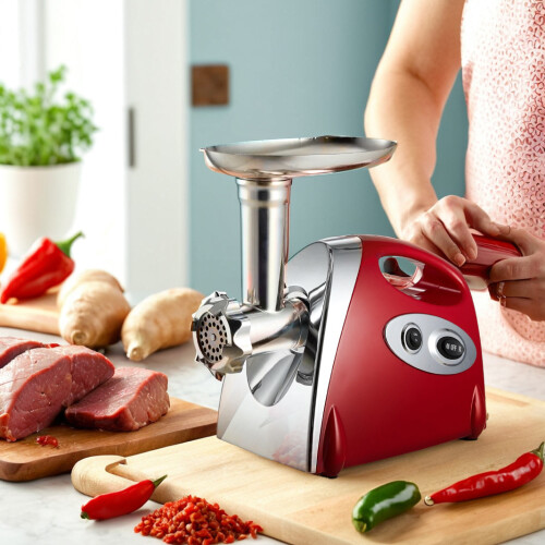 Living And Home (Red) 2800W Electric Manual Meat Grinder Kitchen Tool 2