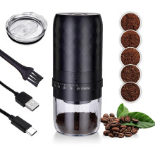 (Black) Portable Burr Coffee Grinder Electric with 40 Adjustable Grind Settings, Conical Burr Rechargeable Coffee Bean Grinder with Cleaner Brush