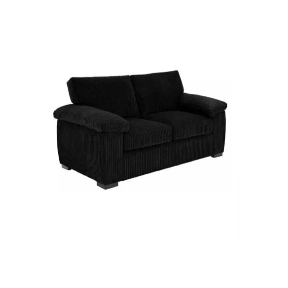 (3 Seater, Black) Amalfi Jumbo Cord 3 Seater and 2 Seater Sofa