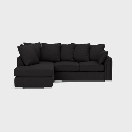 Snugg Furniture (Left Hand Corner, Black) Chiswick Corner sofa with Footstool 2