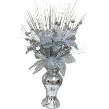Silver Mirrored Ceramic Vase 25cm