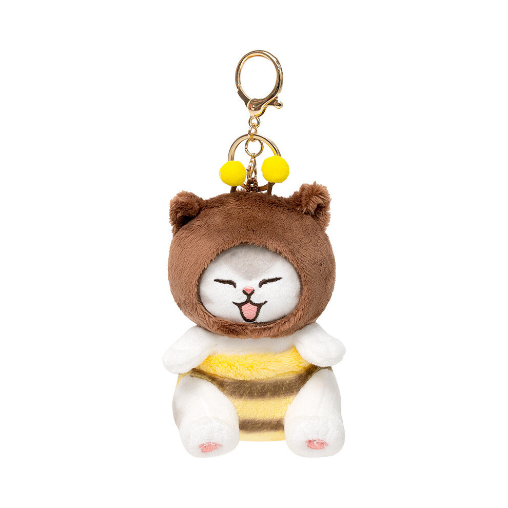(Silver Gradient)Mofusand Chat Peluche Jouet Pendentif Cosplay Abeille Peluche Poupée Porte-clés Décoration Dessin Animé