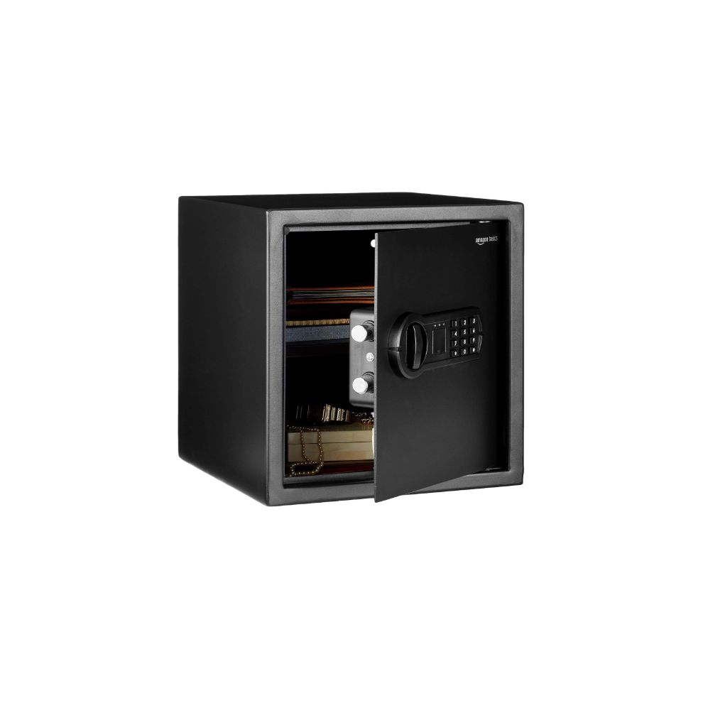 Amazon Basics Steel Home Security Electronic Safe with Programmable Digital Keypad Lock for Jewelry