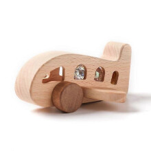 Wooden Toys Baby Toys Wooden Model Plane Baby Wooden Airplane Toy Woodiness Adornment Toy Blocks The Baby Pushed Baby Toys
