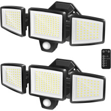 (Motion Lights-2pcs) 110V Motion Sensor Outdoor Flood Light |2500LM High Brightness |with Remote Control |8M Sensing Distance |with Always ON Mode