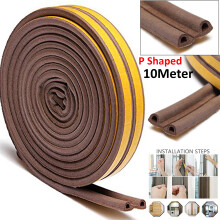 P Shaped 10M Rubber Foam Seal Strip Draught Excluder Insulation