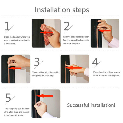 5M D-Shape Rubber Foam Seal Strip Door Window Draught Excluder 2
