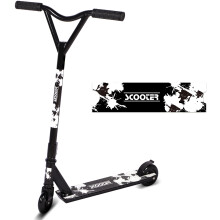 (Black White) Stunt Scooter, Pro Street Stunt Scooters with 100mm PU Wheels